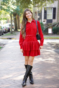 Red Corduroy Dress