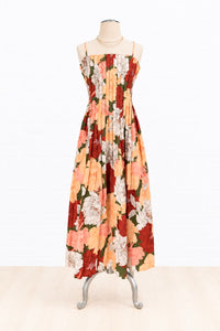Pleated Floral Midi