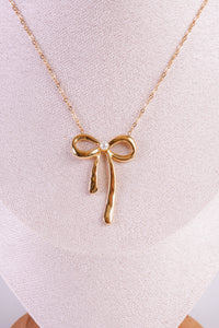 gold bow necklace 