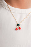 gold cherry necklace 