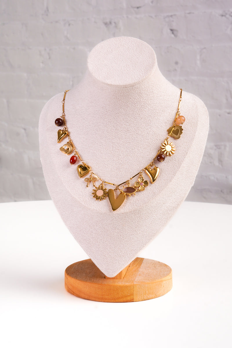 Charm necklace gold 