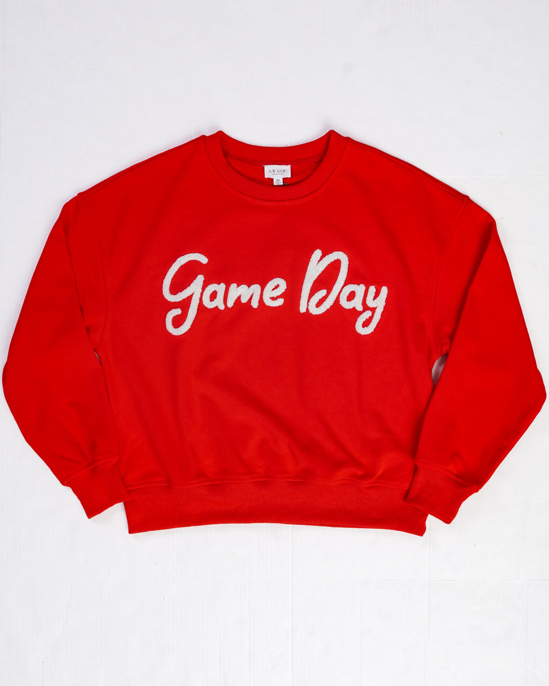 Red game day sweatshirt