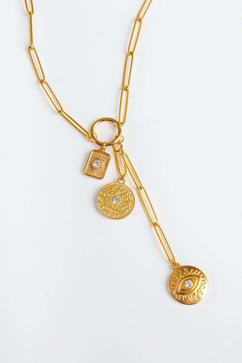 gold charms necklace 