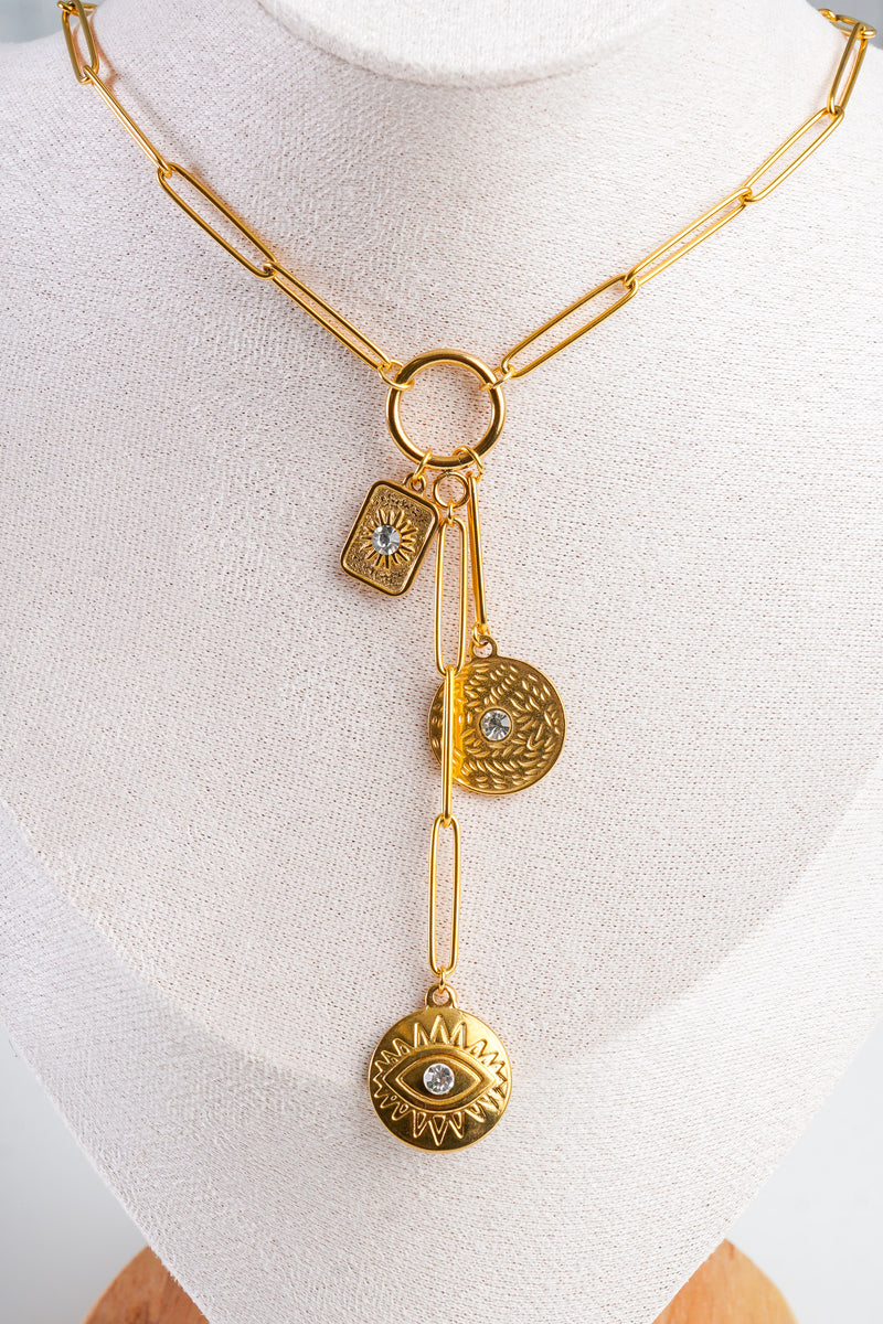 gold charms necklace 