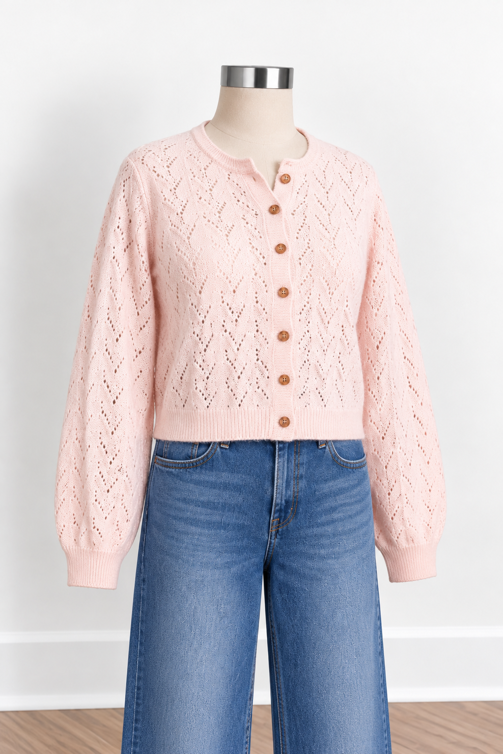 Blushing Pointelle Cardigan