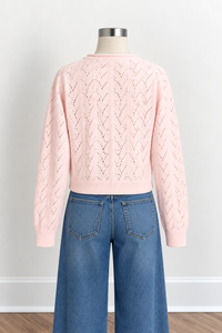 Blushing Pointelle Cardigan