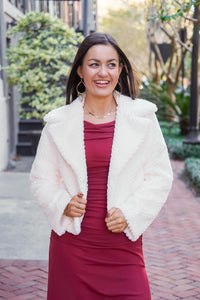Ivory Faux Fur Jacket