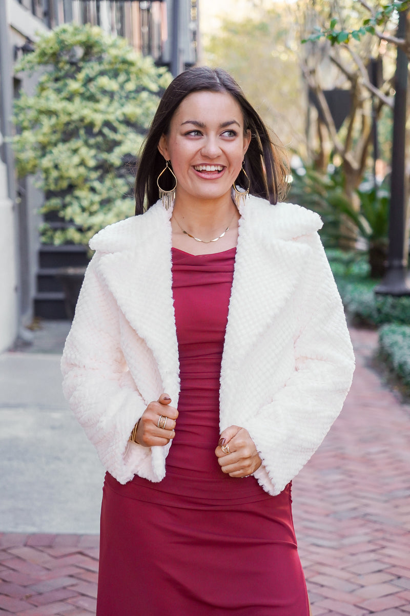 Ivory Faux Fur Jacket