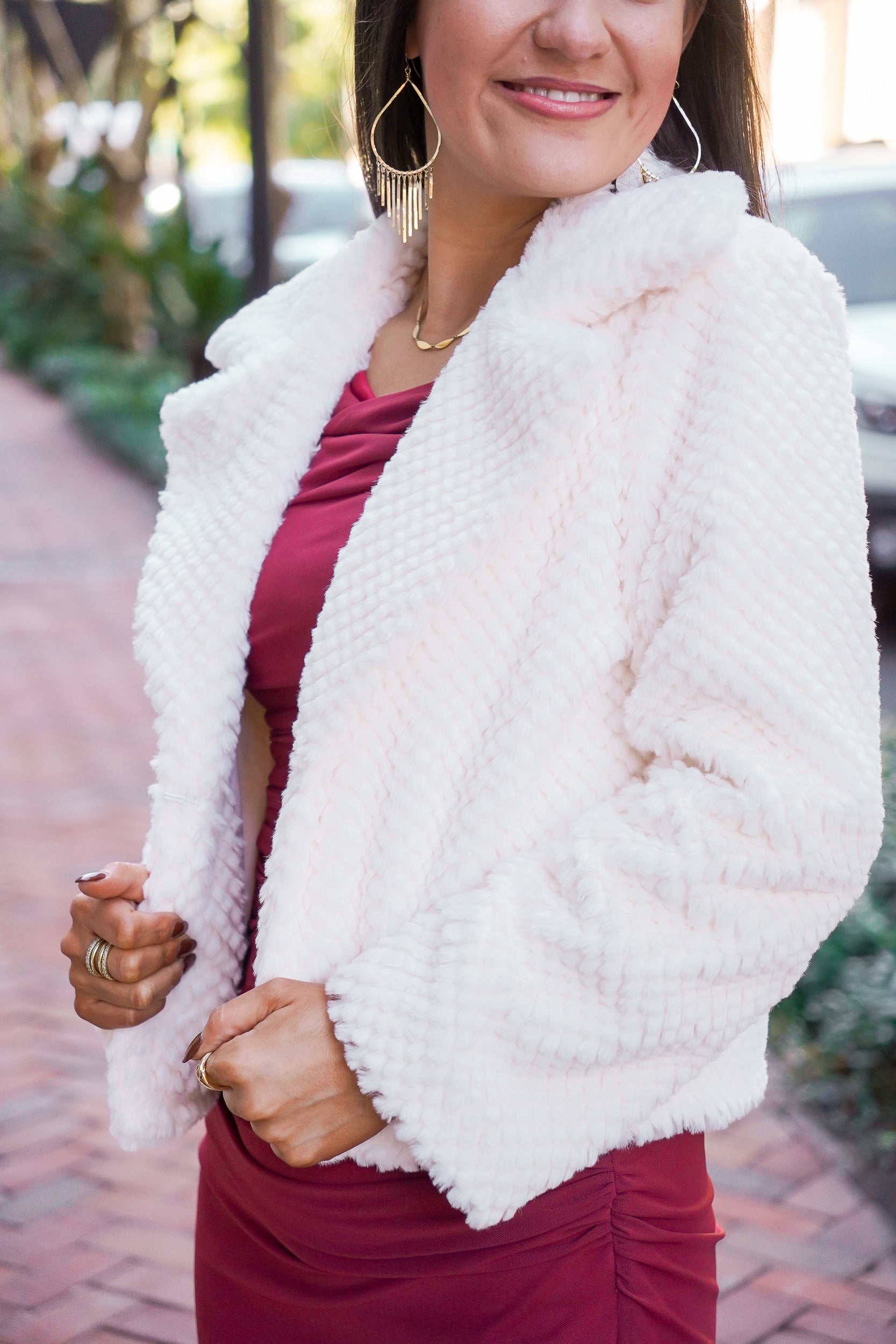 Ivory Faux Fur Jacket