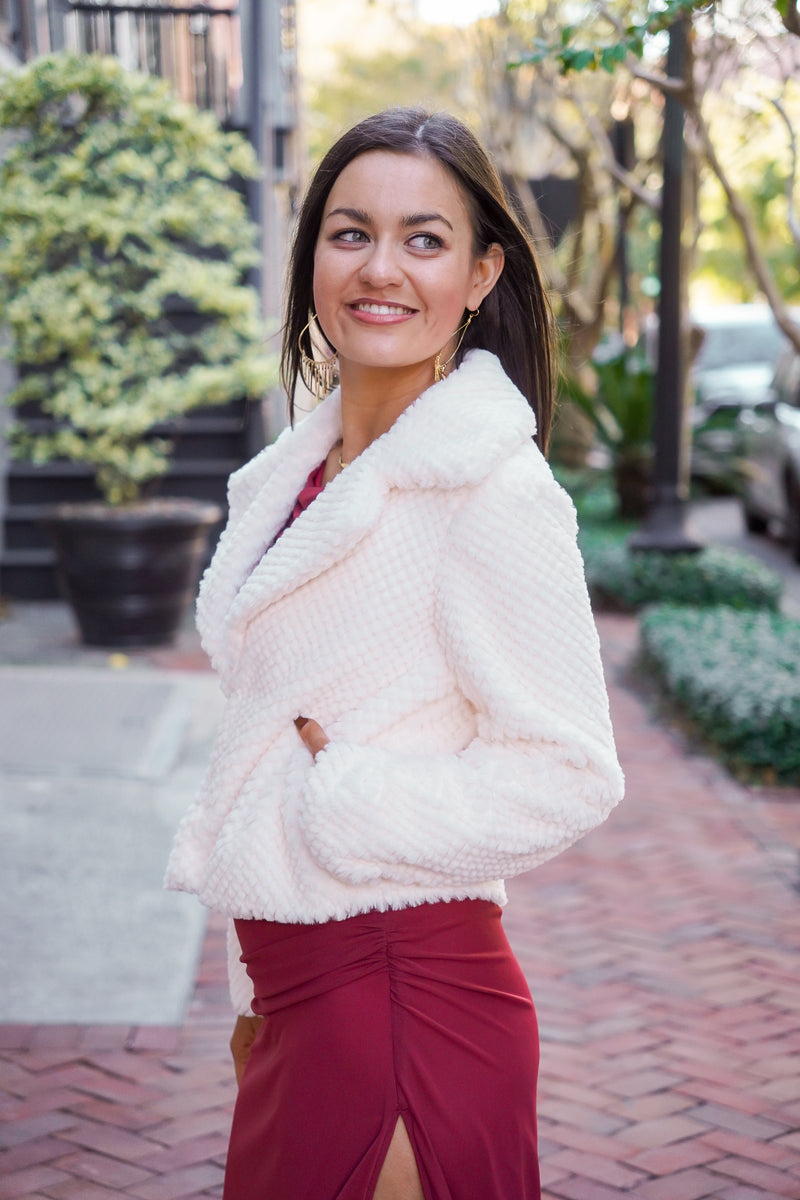 Ivory Faux Fur Jacket