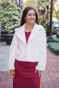 Ivory Faux Fur Jacket