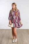 Printed button up dress 