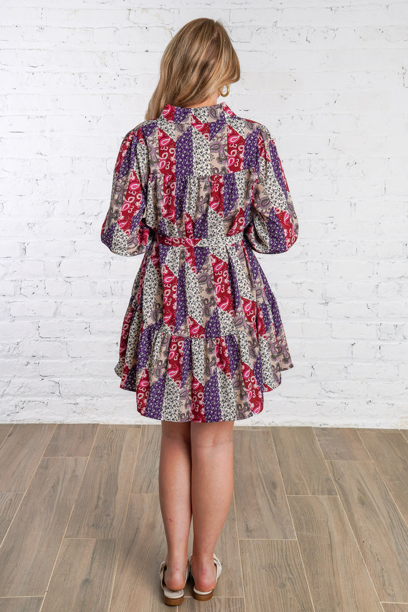 Printed button up dress 