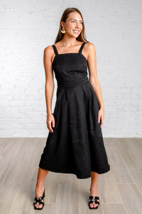 A-line black dress 