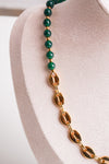 green and gold shell necklace