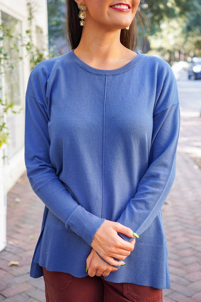 Perfectly Cozy Sweater In Blue