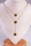 gold chain necklace with black accent 