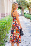 patchwork midi dress 