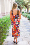 patchwork midi dress 