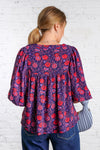 Violet floral printed blouse 