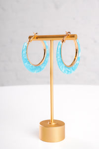 Aqua Acrylic Hoop Earrings