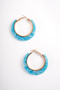 Aqua Acrylic Hoop Earrings