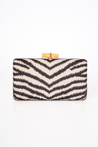 Zebra Rattan Clutch