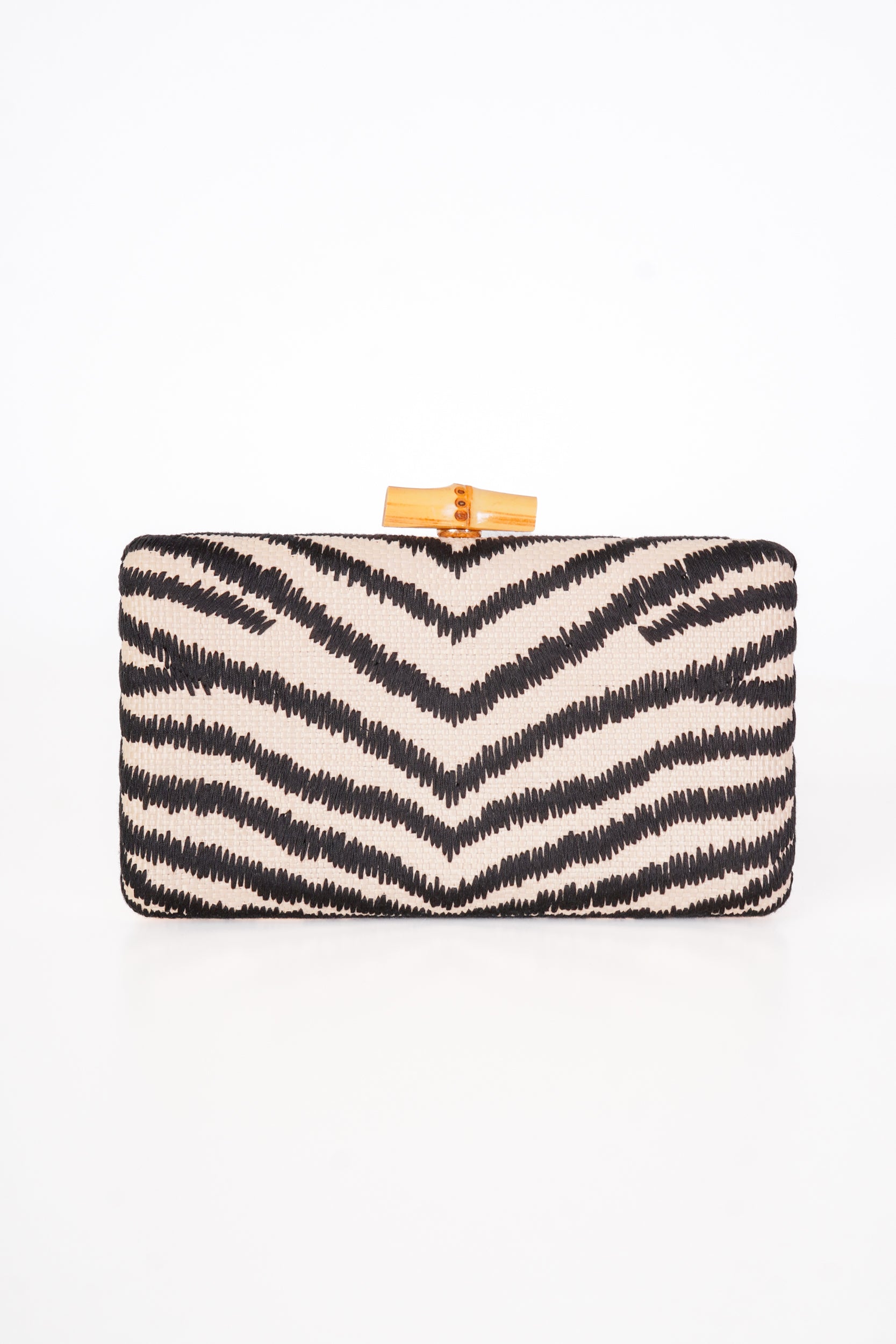 Zebra Rattan Clutch