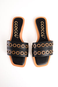 Sunset Strut Black Sandals