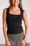 black knit tank 