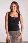 black knit tank 