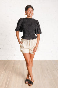 Raven Smocked Top