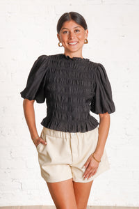 Raven Smocked Top
