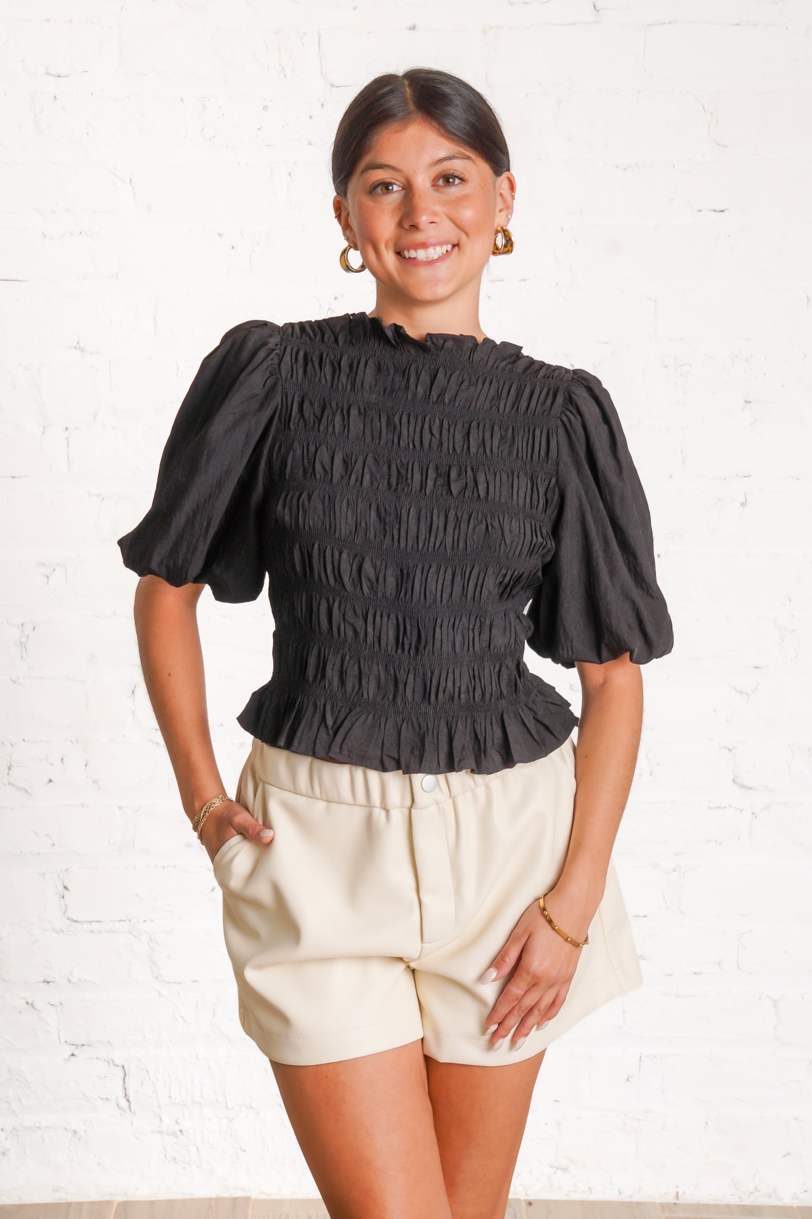 Raven Smocked Top