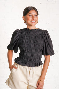 Raven Smocked Top