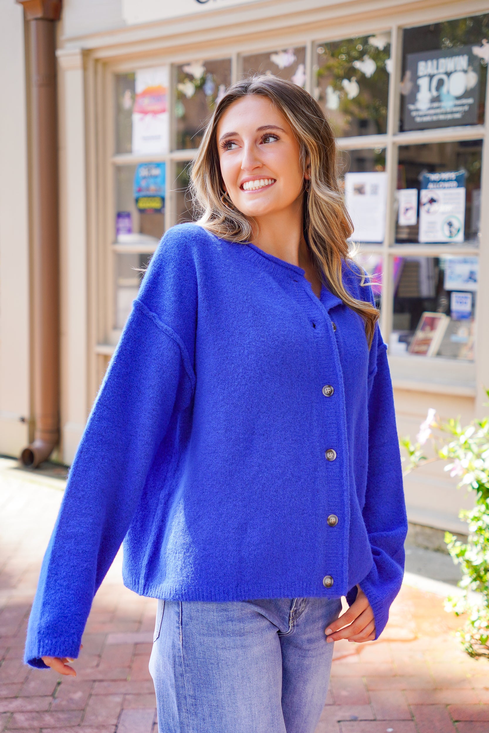 カーディガン knit cardigan Sapphire Sky Cardi – Red Clover
