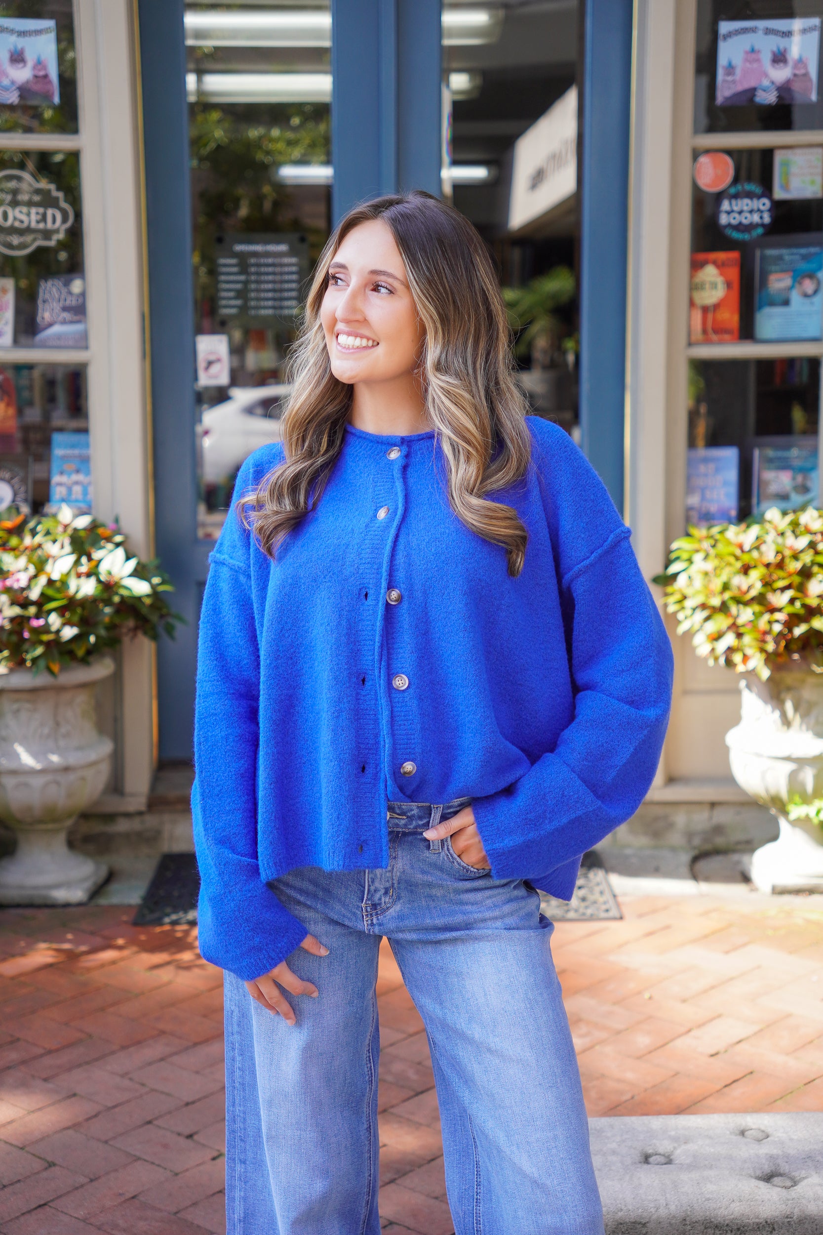 blue skyさん専用 TREFLE＋1 フルールカーディガン Sapphire Sky Cardi – Red Clover