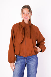 Scarf Neck Bomber Jacket