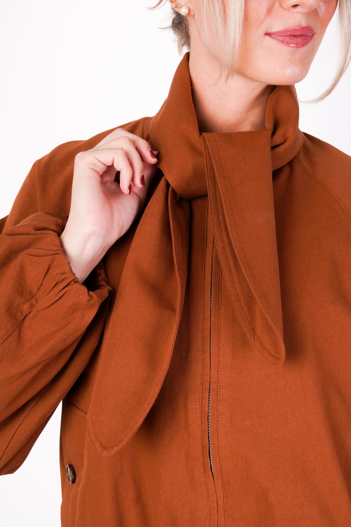 Scarf Neck Bomber Jacket