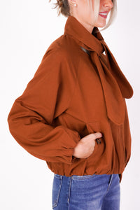 Scarf Neck Bomber Jacket