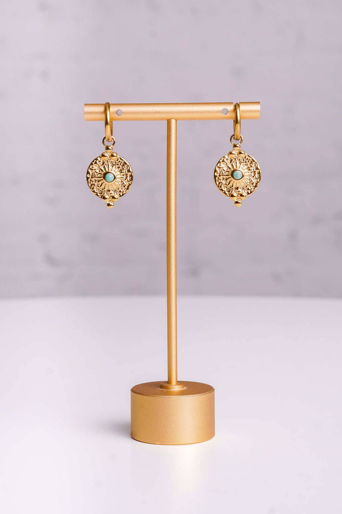 gold turq earrings 