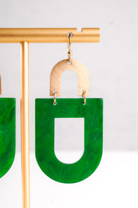 Archway Green Marble Earrings