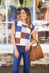 checkered knit top 