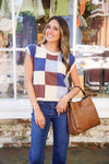 checkered knit top