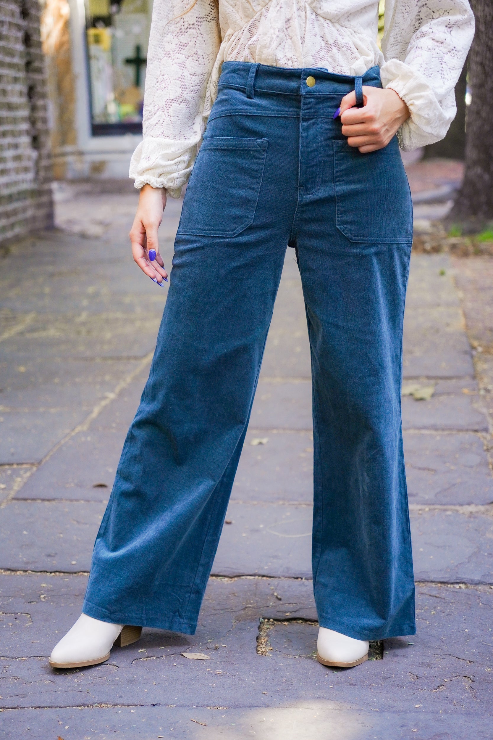 Teal Corduroy Pants – Red Clover