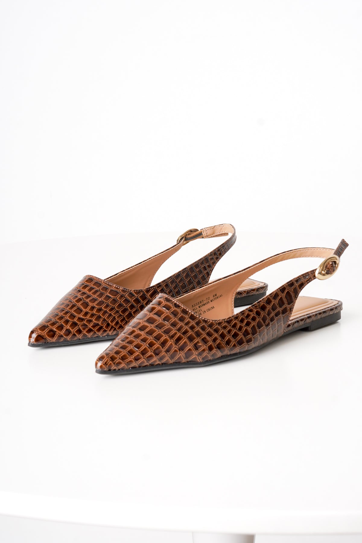Croc Pointed Slingback