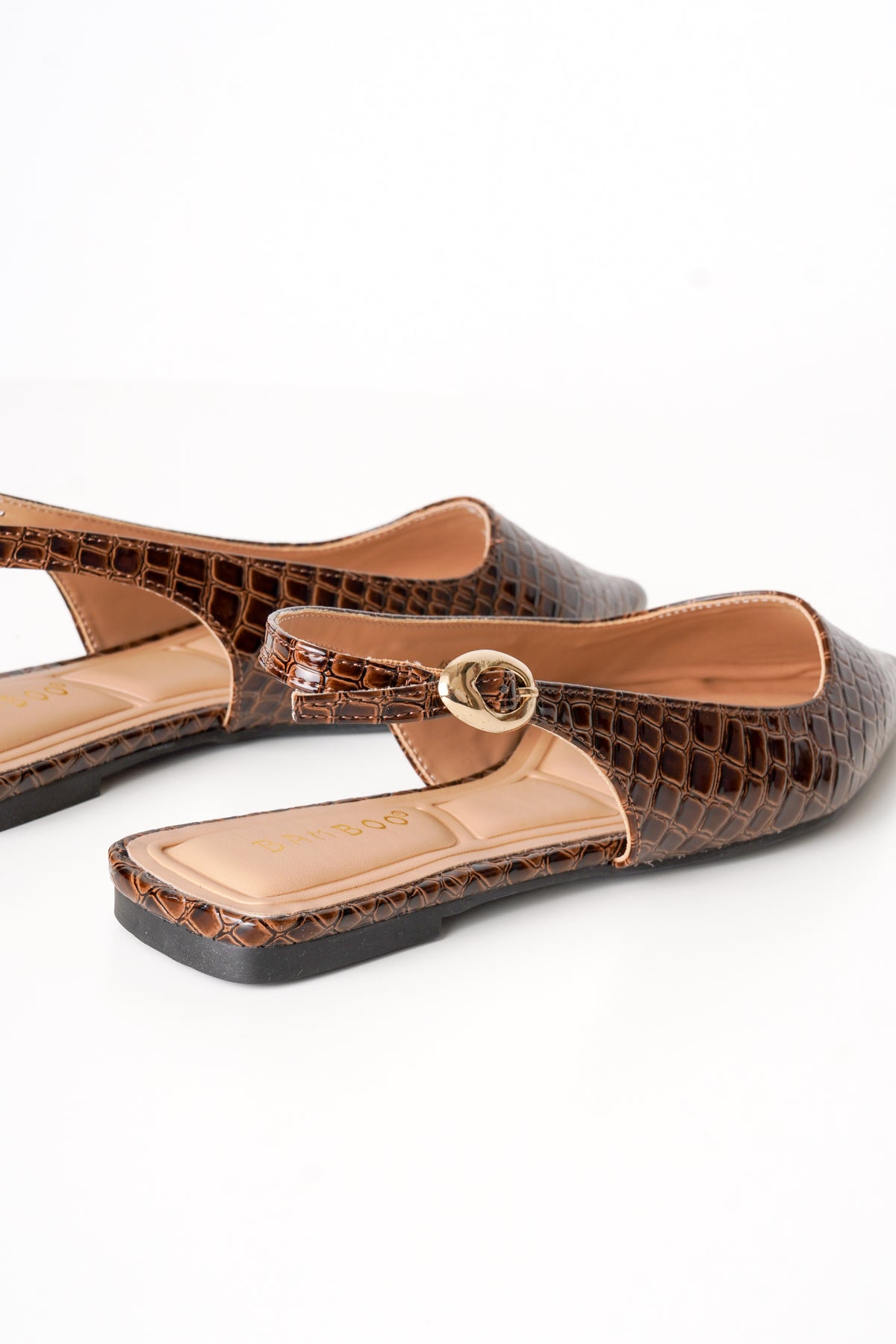 Croc Pointed Slingback