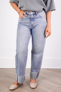 Cuffed Light Wash Denim