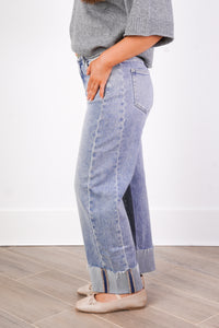 Cuffed Light Wash Denim