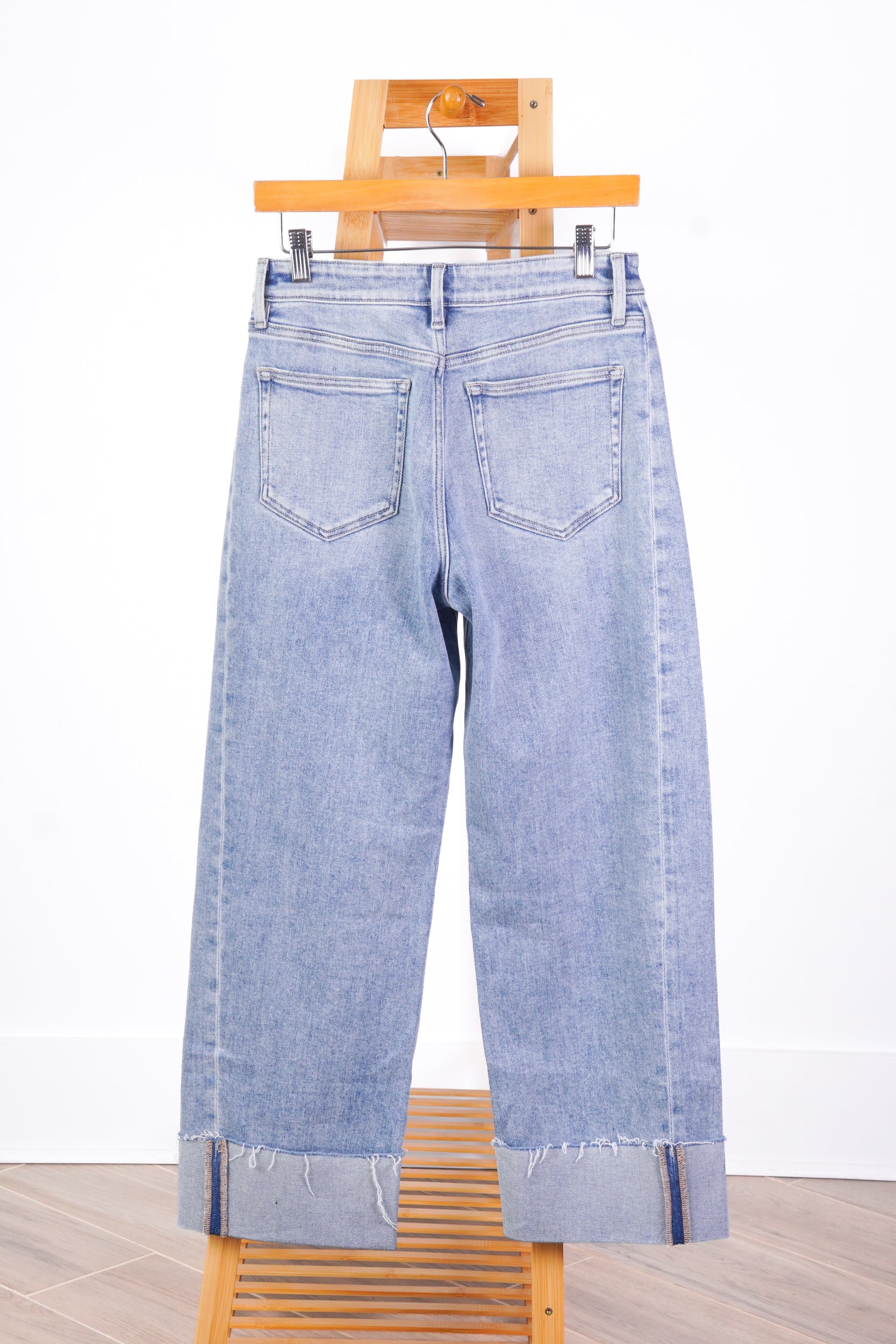 Cuffed Light Wash Denim